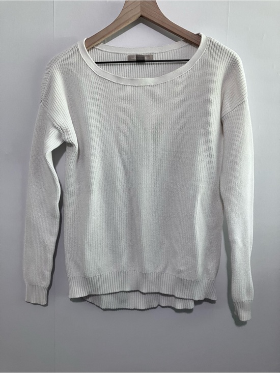 Banana Republic Sweaters - Banana Republic White Boat Neck Cotton Blend Sweater Size Medium